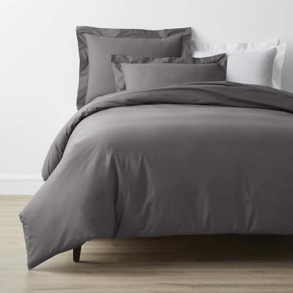 Company Cotton Graphite Solid Cotton Percale Twin Sheet Set