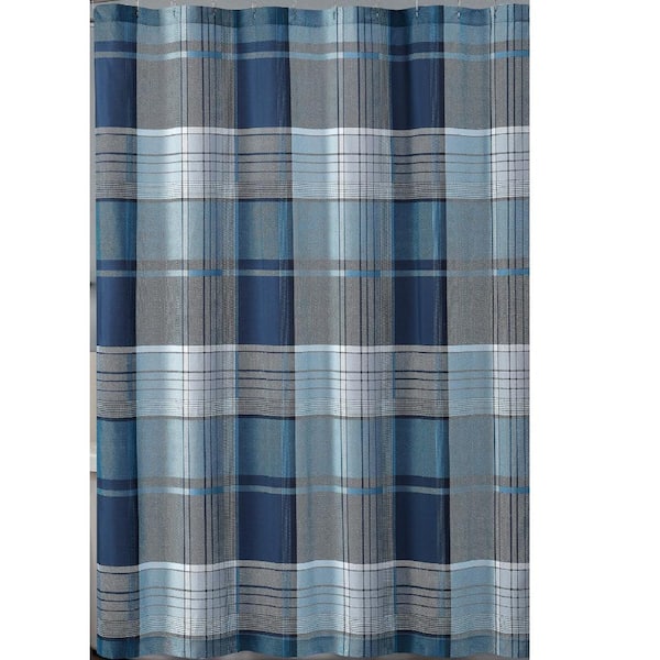 Truly Soft Trey Plaid Shower 72 Inch, Plaid Shower Curtain
