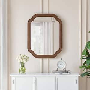 Medium French Country Dark Brown Wood Framed Mirror (24 in. W x 30 in. H)