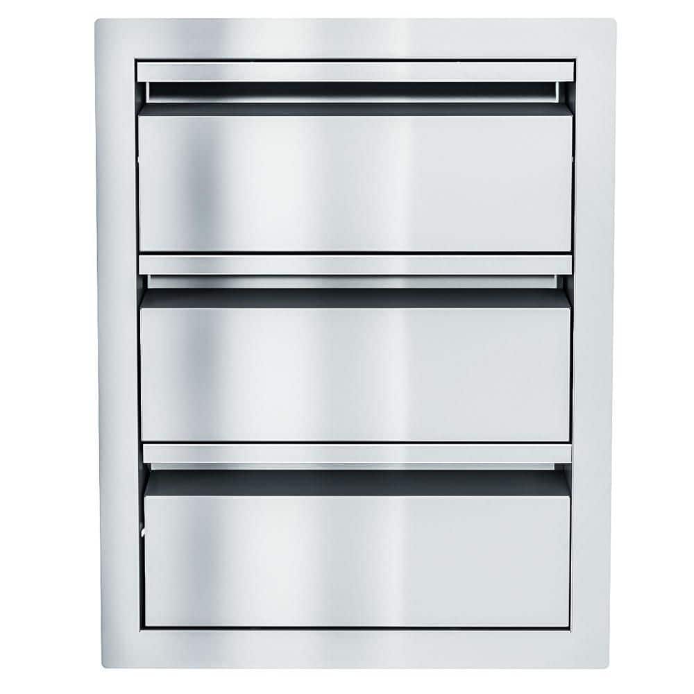 Aruba 16 Inch Stainless Steel 3-Drawer Outdoor Access Unit