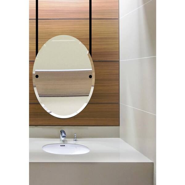 Allied Brass 21 In X 29 Frameless Oval Ceiling Hung Mirror With Beveled Edge Oil Rubbed Bronze Ch 91 Orb The Home Depot Frameless Oval Ceiling Hung Mirror, Ceiling Mounted Vanity Mirror