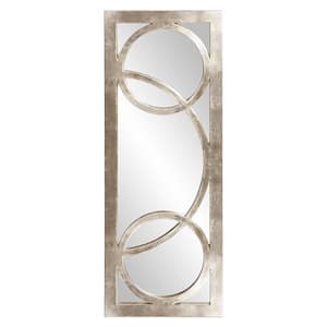 Medium Rectangle Silver Contemporary Mirror (38 in. H x 15 in. W)