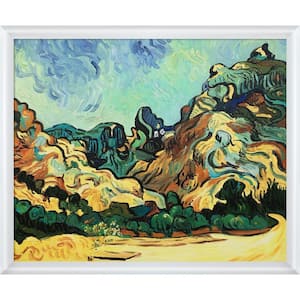 Mountains at St. Remy with Dark Cottage by Vincent Van Gogh Moderne Framed Nature Art Print 22.75 in. x 26.75 in.