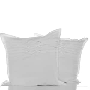 Triple Diamond White Plush 2-Piece 26 in. x 26 in. European Sham