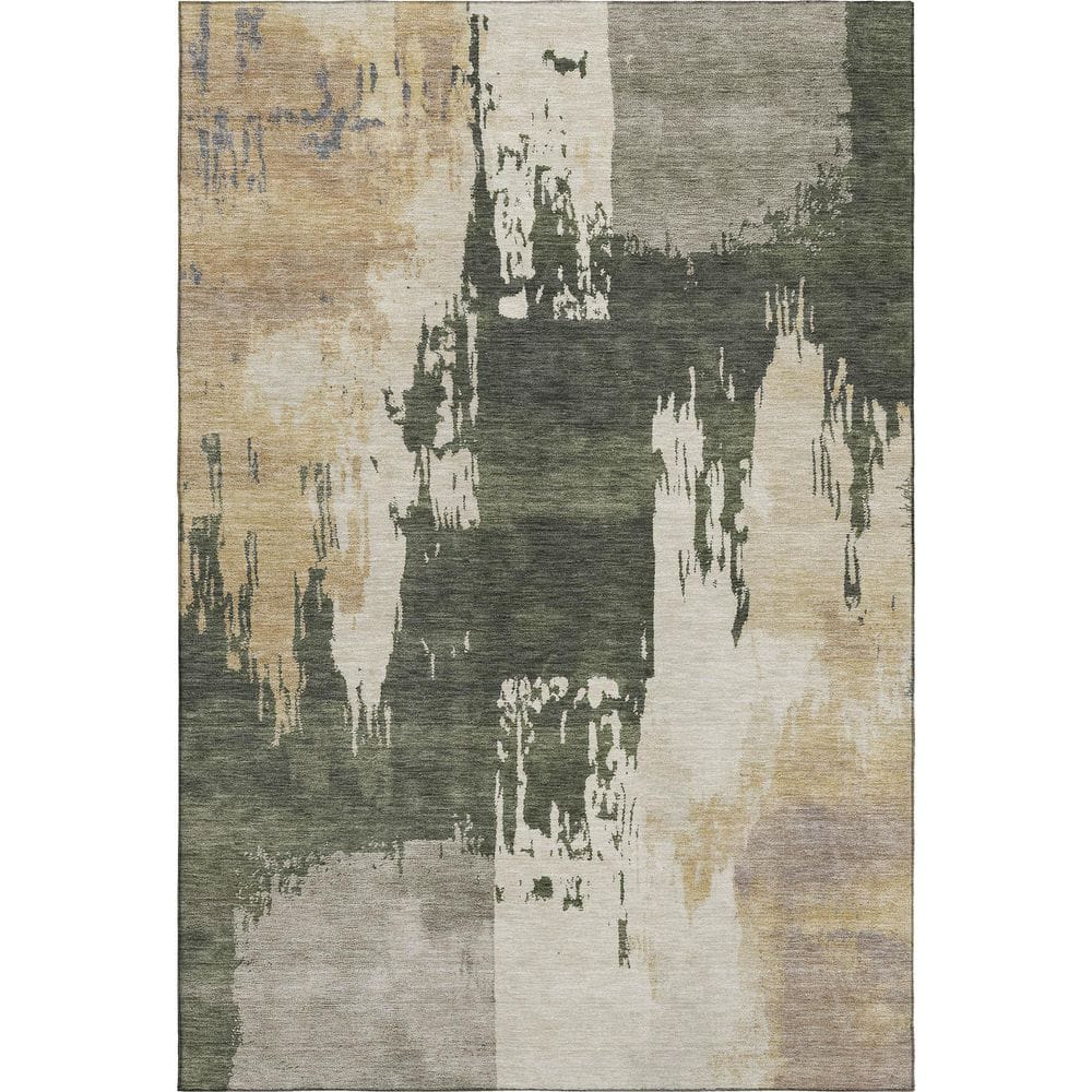 Mayfield Premium Machine Washable Abstract AMF2347 Olive 8 ft. x 10 ft. Area Rug price history on PriceWatchPro