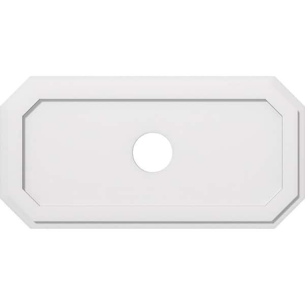 Ekena Millwork 38 in. W x 19 in. H x 5 in. ID x 1 in. P Emerald Architectural Grade PVC Contemporary Ceiling Medallion
