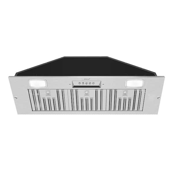 Akicon Range Hood Insert/Built-In 36 in. Ultra Quiet Powerful Suction Stainless Steel Ducted Kitchen Vent Hood with LED Lights