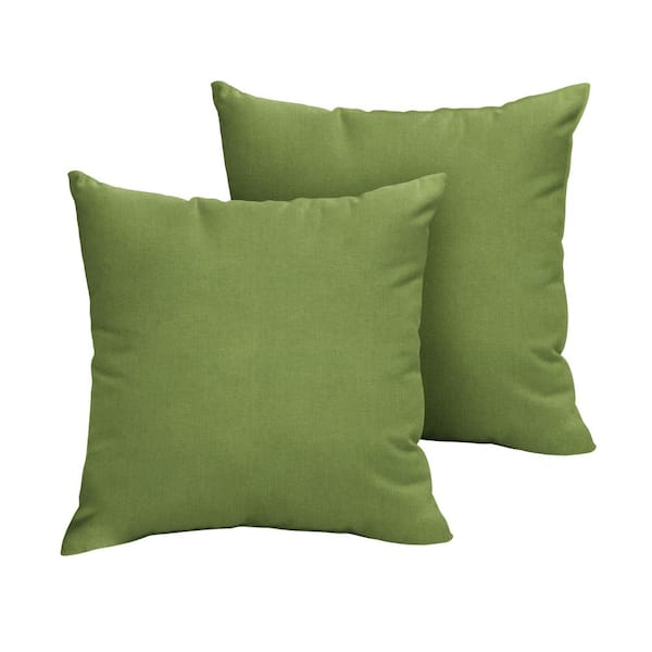 SORRA HOME Sunbrella Spectrum Cilantro Outdoor Knife Edge Throw Pillows (2-Pack)