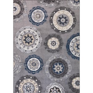 Charlotte Collection Oasis Gray 7 ft. x 9 ft. Area Rug