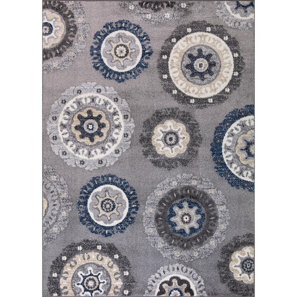 Concord Global Trading Charlotte Collection Oasis Gray 7 ft. x 9 ft. Area Rug