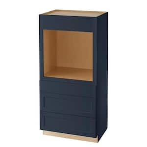 Avondale 33 in. W x 24 in. D x 72 in. H Ready to Assemble Plywood Shaker Single Oven Kitchen Cabinet in Ink Blue