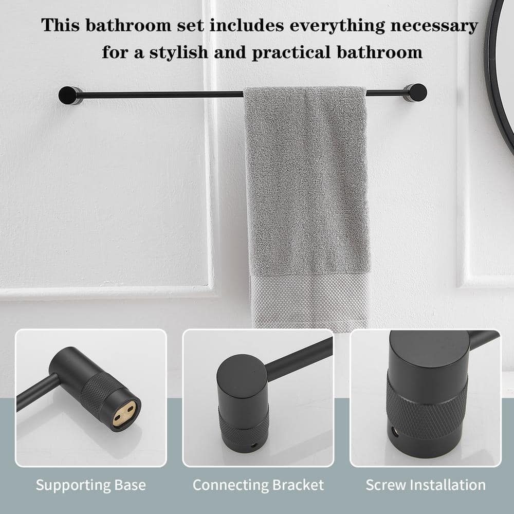 Matte Black Stainless Steel 24" Bathroom Hardware Set
