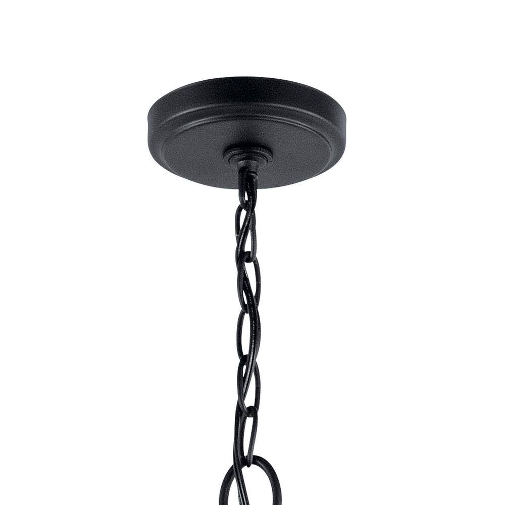 Winslow Black 27" 9-Light 2-Tier Chandelier with Clear Seeded Glass