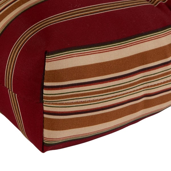 Greendale Home Fashions 21 in. x 42 in. Outdoor Dining Chair Cushion Sunset Multi-Color Stripe (2-Pack)