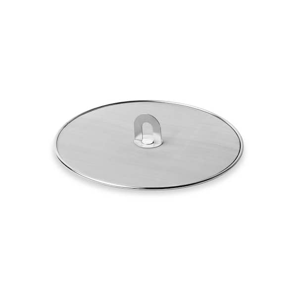 8 in. Stainless Steel Grease Splatter Screen for Frying Pans with Fine Mesh and Foldable Knob, Silver