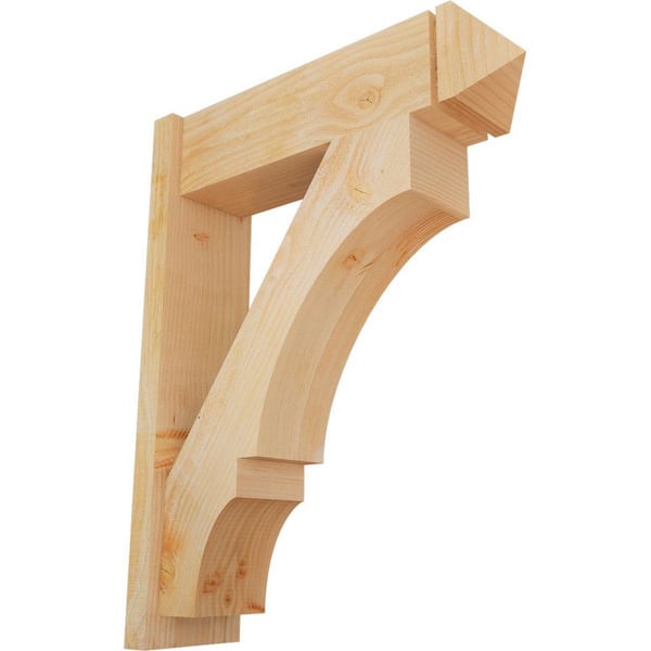 Ekena Millwork 8 in. x 36 in. x 28 in. Balboa Arts and Crafts Rough Sawn Douglas Fir Outlooker