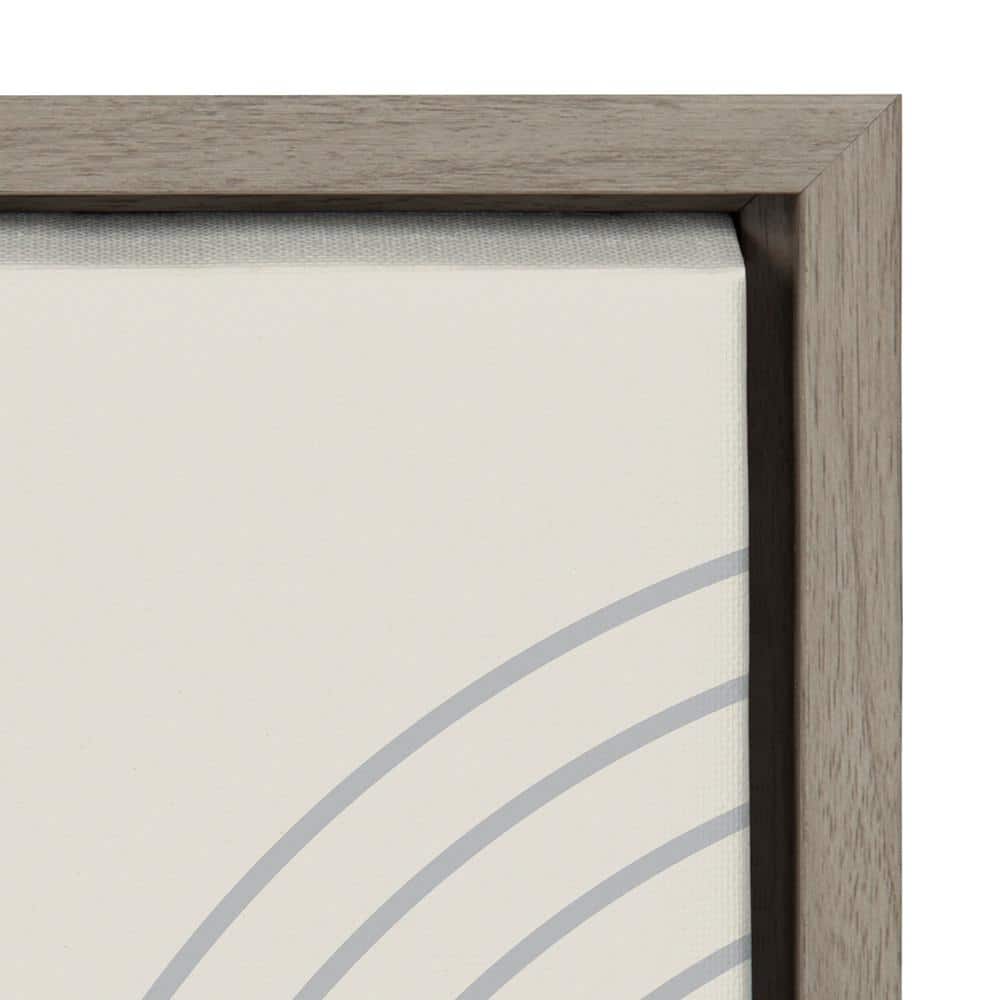 Gray and White Abstract Crescent Moon Landscape Canvas Art