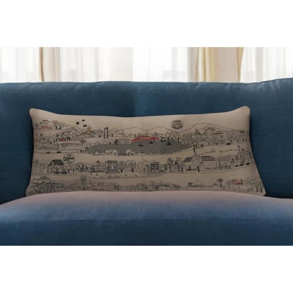 HomeRoots Cream Solid Polyester 14 in. x 35 in. Throw Pillow