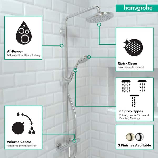 Hansgrohe Croma 49 in. Dual Showerhead and Handheld Showerhead in