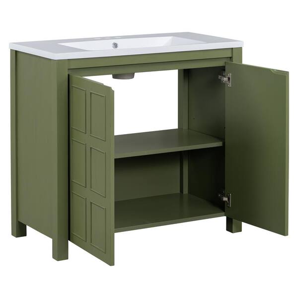 Nestfair 36 in. W x 18 in. D x 34 in. H Single Sink Freestanding Bath ...
