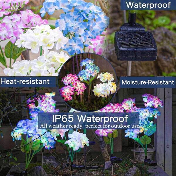 Multicolor Metal Solar Garden Lights 3-Pack Z09TT9G3PC - The Home