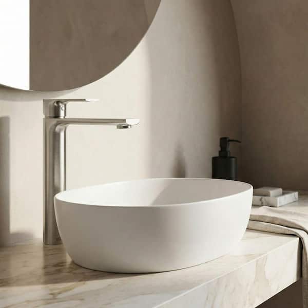 Norfolk Single Handle Single-Hole Bathroom Vessel Faucet in Brushed Nickel