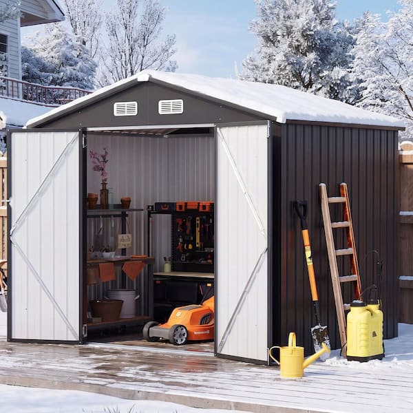 8 ft. W x 6 ft. D Metal Storage Shed with Vents and Lockable Door (45 sq. ft.)