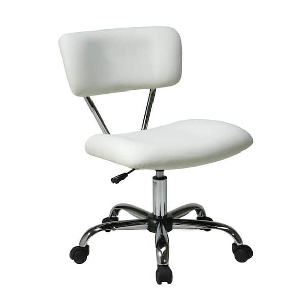 OSP Home Furnishings Vista White Vinyl Office Chair