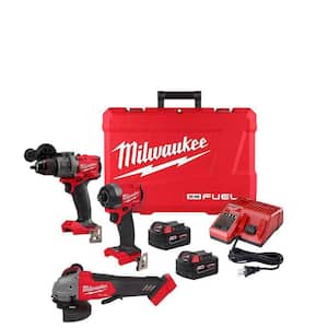M18 FUEL 18-Volt Lithium-Ion Brushless Cordless Combo Kit 2-Tool with 2 Batteries Charger 4-1/2in. to 5in. Grinder