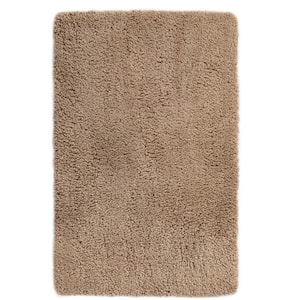 GHDG Solid Brown 6 ft. x 9 ft. Shag Plush Area Rug