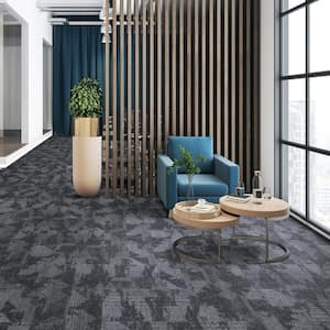 Elite Black Comm/Residential 12 in. x 36 Glue-Down or Floating Carpet Tile with cushion (14 piece/case) 42 sq. ft.