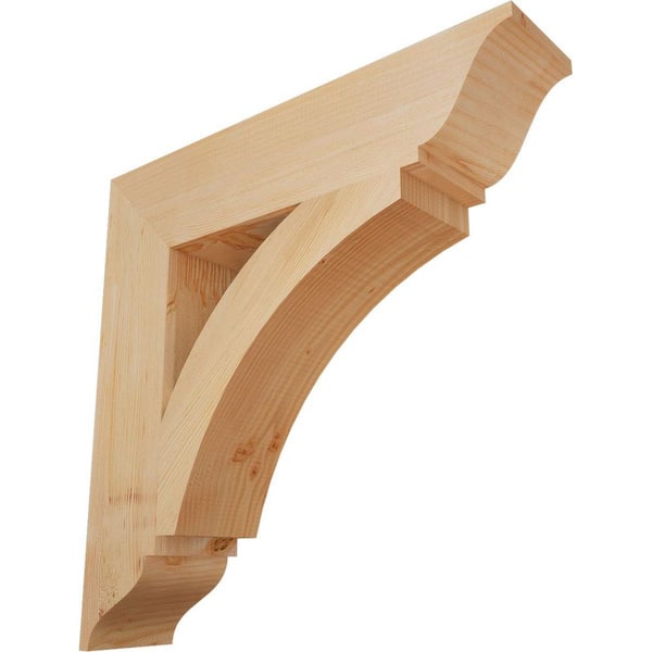 Ekena Millwork 5.5 in. x 28 in. x 28 in. Douglas Fir Thorton Traditional Smooth Bracket