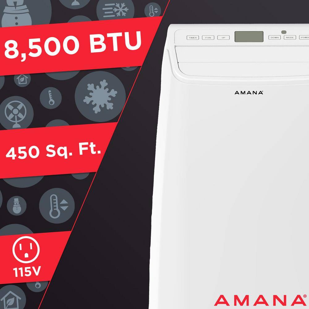Amana 13000 BTU White Portable Air Conditioner with Heater and Remote