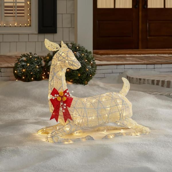 3 ft. Polar Wishes LED Lying Deer Holiday Yard Decoration Y36