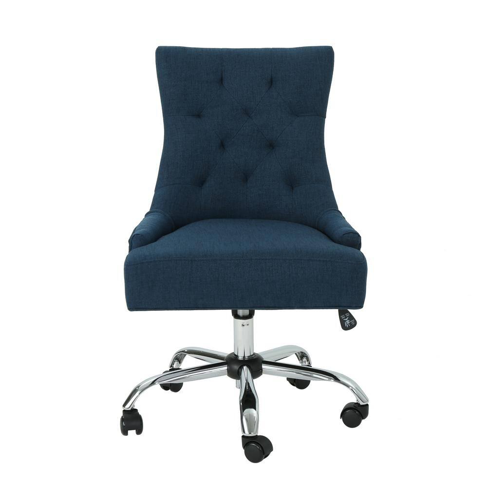 navy tufted office chair