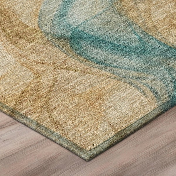 Chantille Machine Washable Indoor/Outdoor Abstract ACN2963 Teal 5 ft. x 7 ft. 6 in. Area Rug
