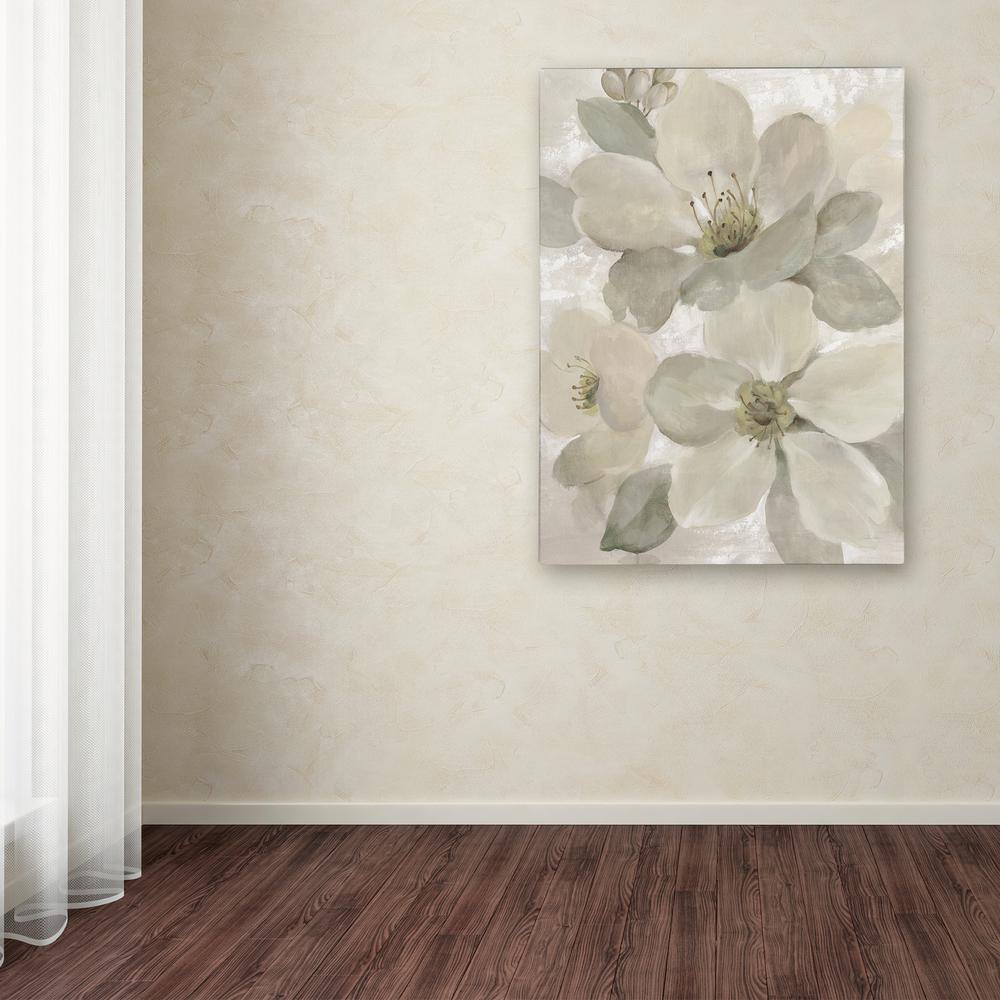Silvia Vassileva Neutral Floral Canvas Art with Floater Frame
