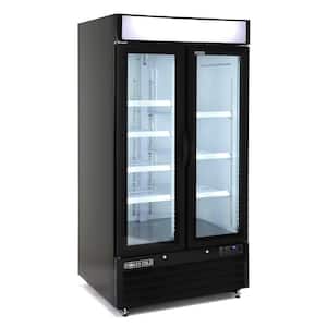 36 cu. ft. Glass Door Merchandiser Refrigerator with Swing Style 2-Door in Black