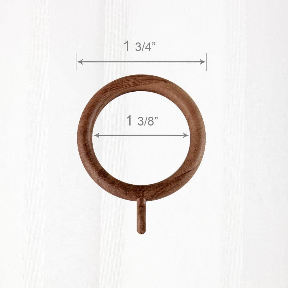 Chestnut Faux Wood Curtain Eyelet Rings, Set of 10