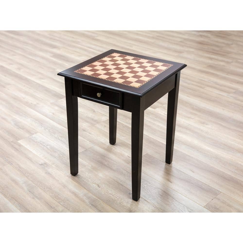 Mahogany Square Wood Classic End Table with Drawer