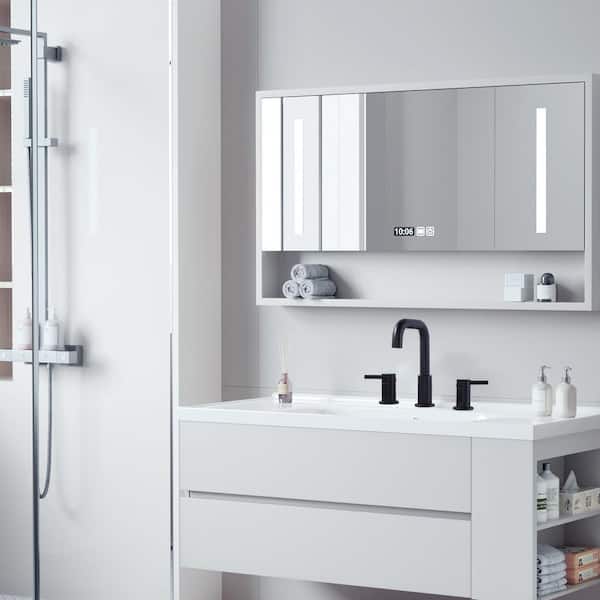8 in. Widespread Double Handle Bathroom Faucet with Pop-Up Drain in Matte Black