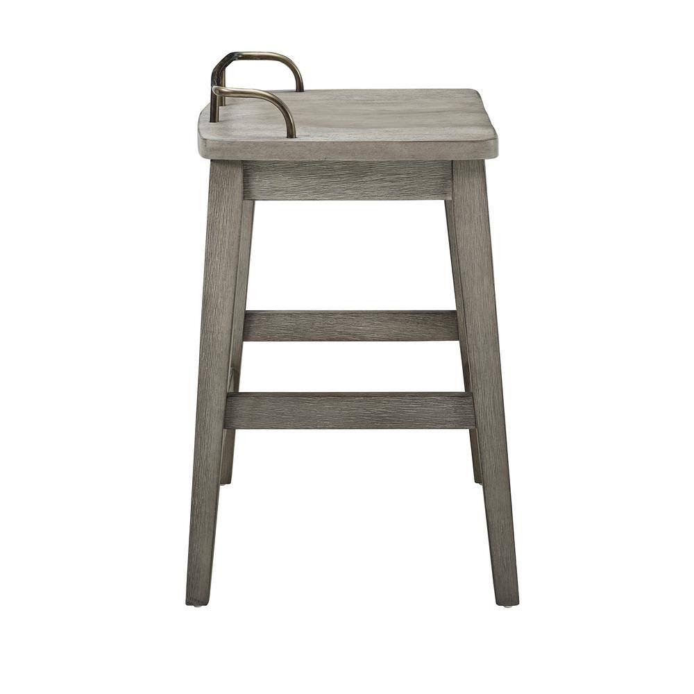 Rustic Gray Smokey Oak 27" Backless Saddle Counter Stool