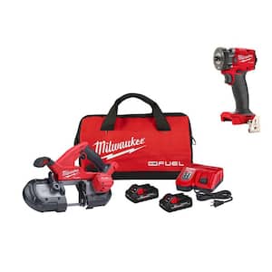 M18 FUEL 18-Volt Lithium-Ion Brushless Cordless Compact Bandsaw Kit w/M18 FUEL Compact Impact Wrench