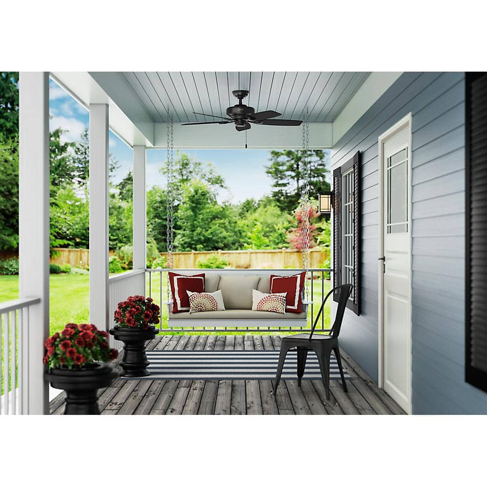 Hunter Sea Wind 48 in. Indoor/Outdoor Matte Black Ceiling Fan For