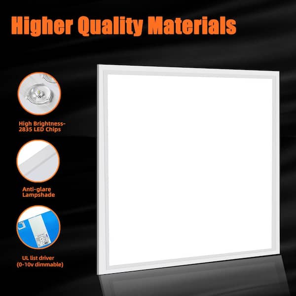 WYZM 2 ft. x 2 ft. 5800Lumens Integrated LED Panel Light 5000K Bright White edge-lit LED Flat Panel Light (6-Pieces)