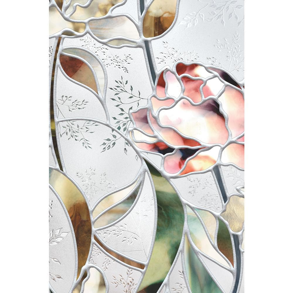 Begonia Floral Decorative Privacy Window Film, 24" x 36", Vinyl