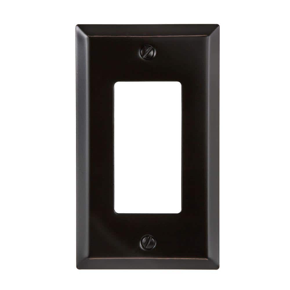 Amerelle Aged Bronze 1-Gang Steel Decorator Wall Plate