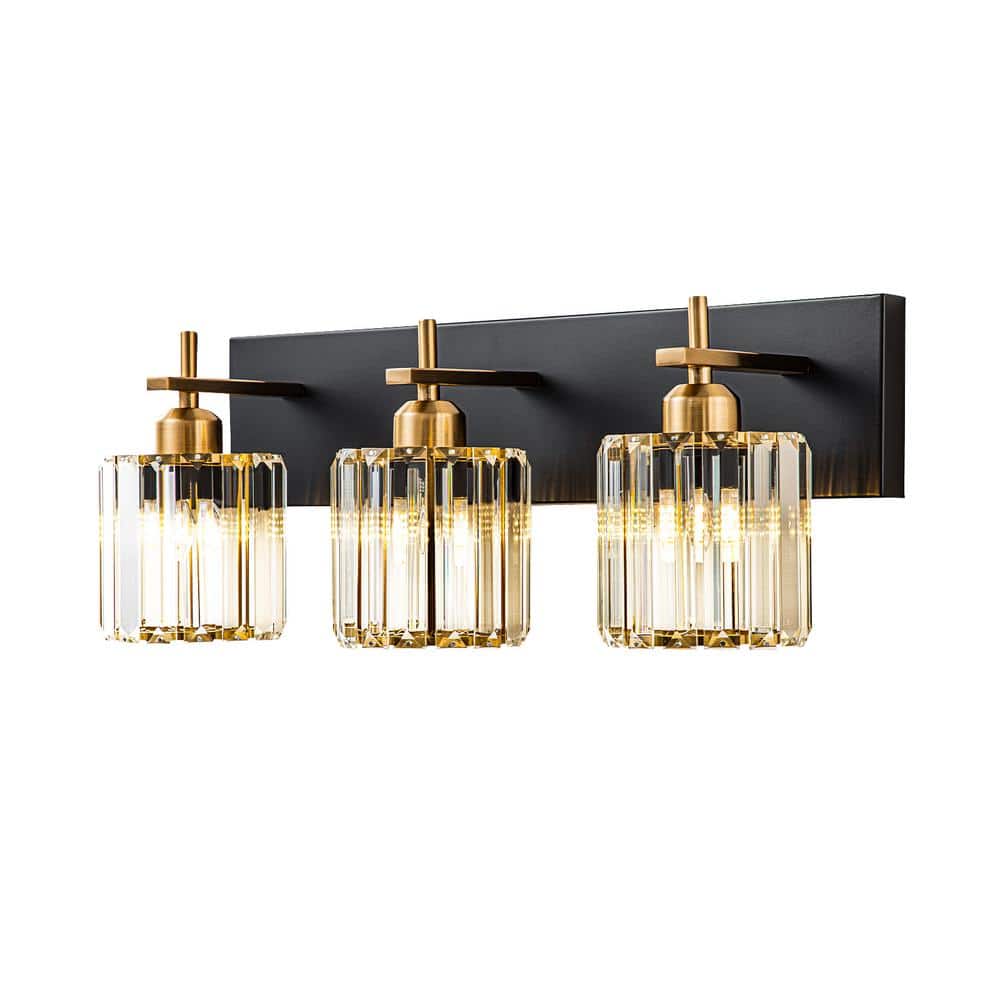 EDISLIVE Orillia 20.5 in. 3-Light Black and Gold Bathroom Vanity Light ...