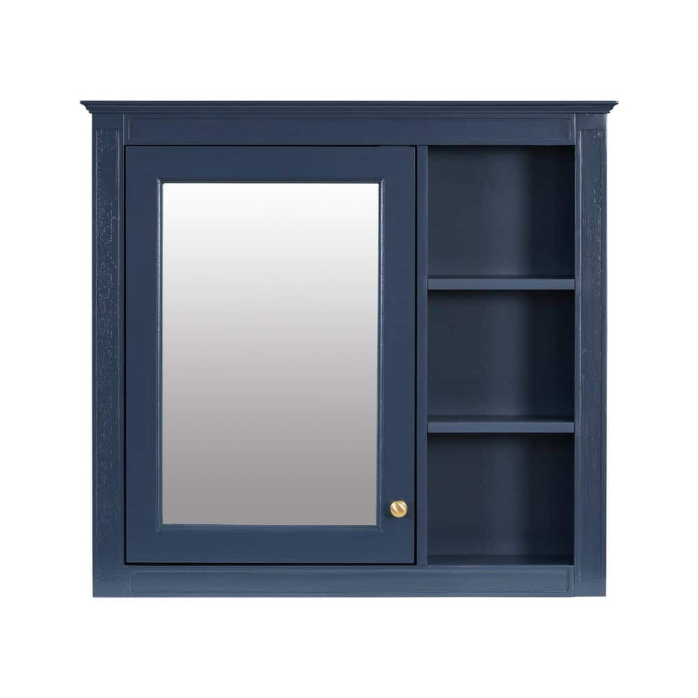30 in. W x 7.3 in. D x 28 in. H Bathroom Storage Wall Cabinet in Blue price history on PriceWatchPro
