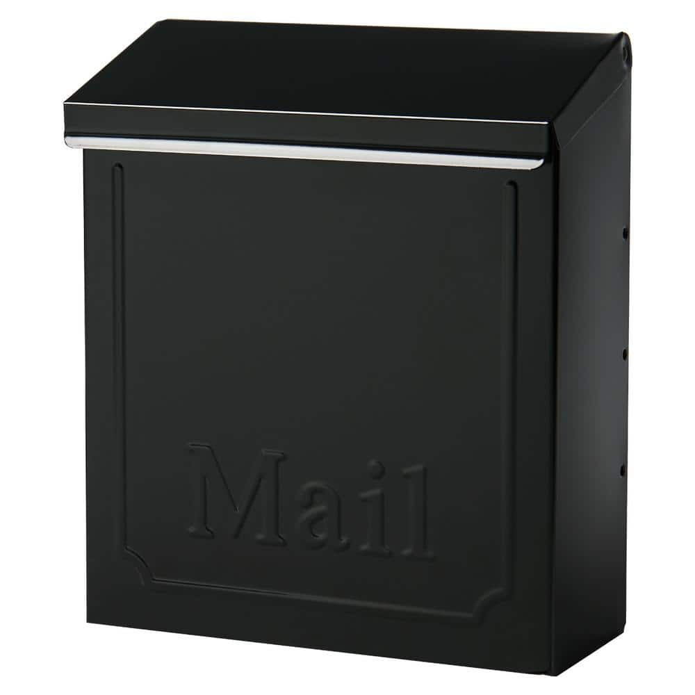 Gibraltar Mailboxes Townhouse Black Small Steel Locking Vertical Wall Mount Mailbox